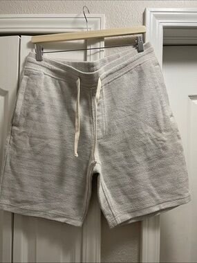 Goodfellow & Co Cream Herringbone Drawstring Athletic Shorts